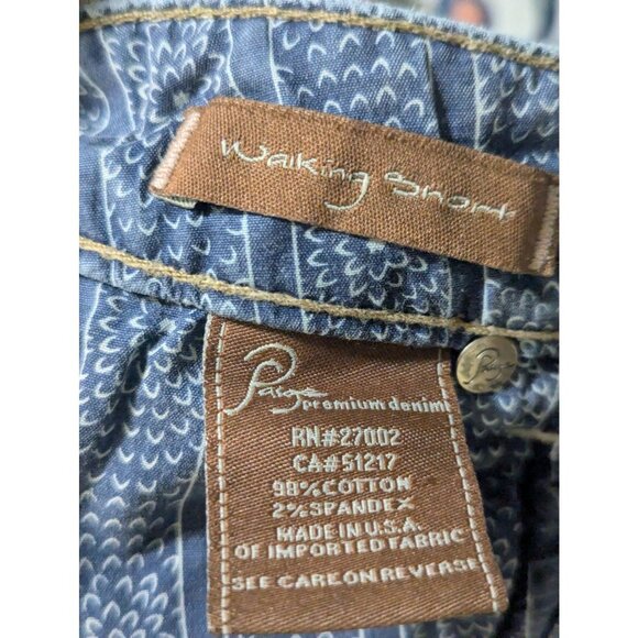 Paige Premium Womens Denim Walking Shorts Sz 31 Embroidered Back Pockets Stretch - Picture 8 of 11
